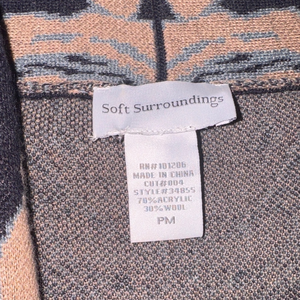 Soft Surroundings Black and Tan Floral Cardigan - Picture 4 of 6